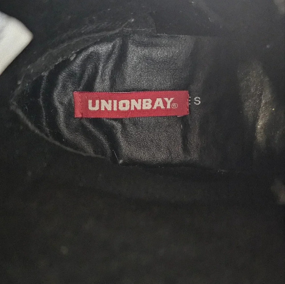 UNIONBAY Faux Fur Boots Textile Laces Zipper Black  size 8.5 - Picture 6 of 7